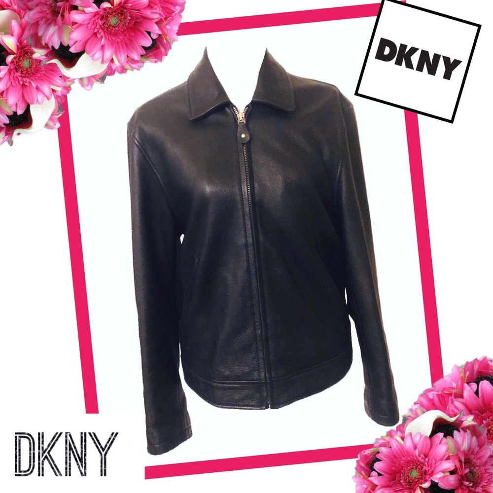 DKNY Amazing Black Leather Jacket